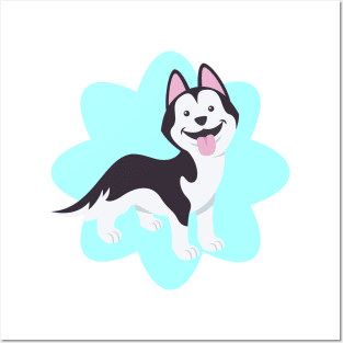 smiling husky Posters and Art